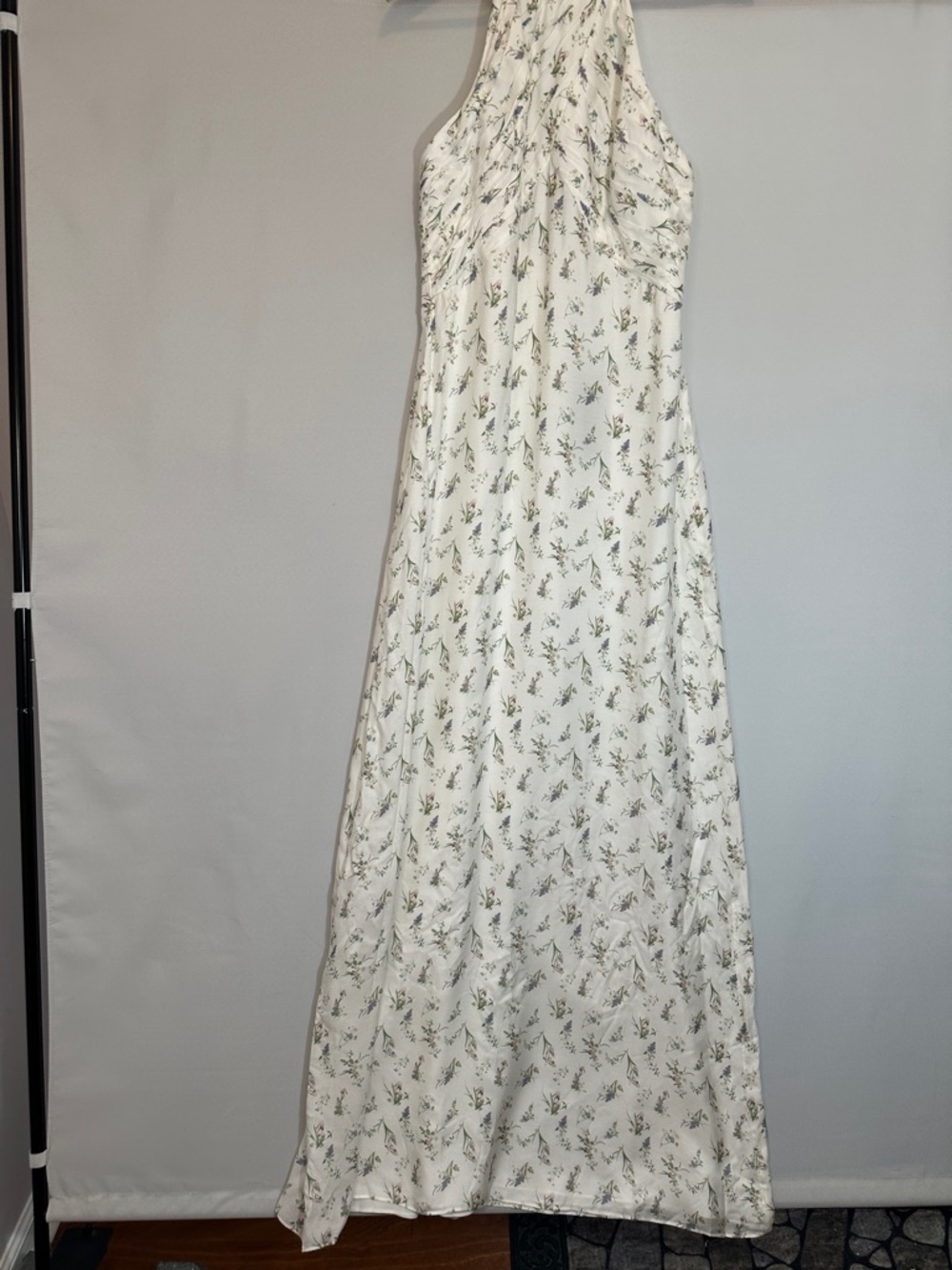 Rachel Zoe Olivia Grecian Goddess Gown Silk Blend Floral Halter Maxi Dress Sz 10 - Picture 8 of 8